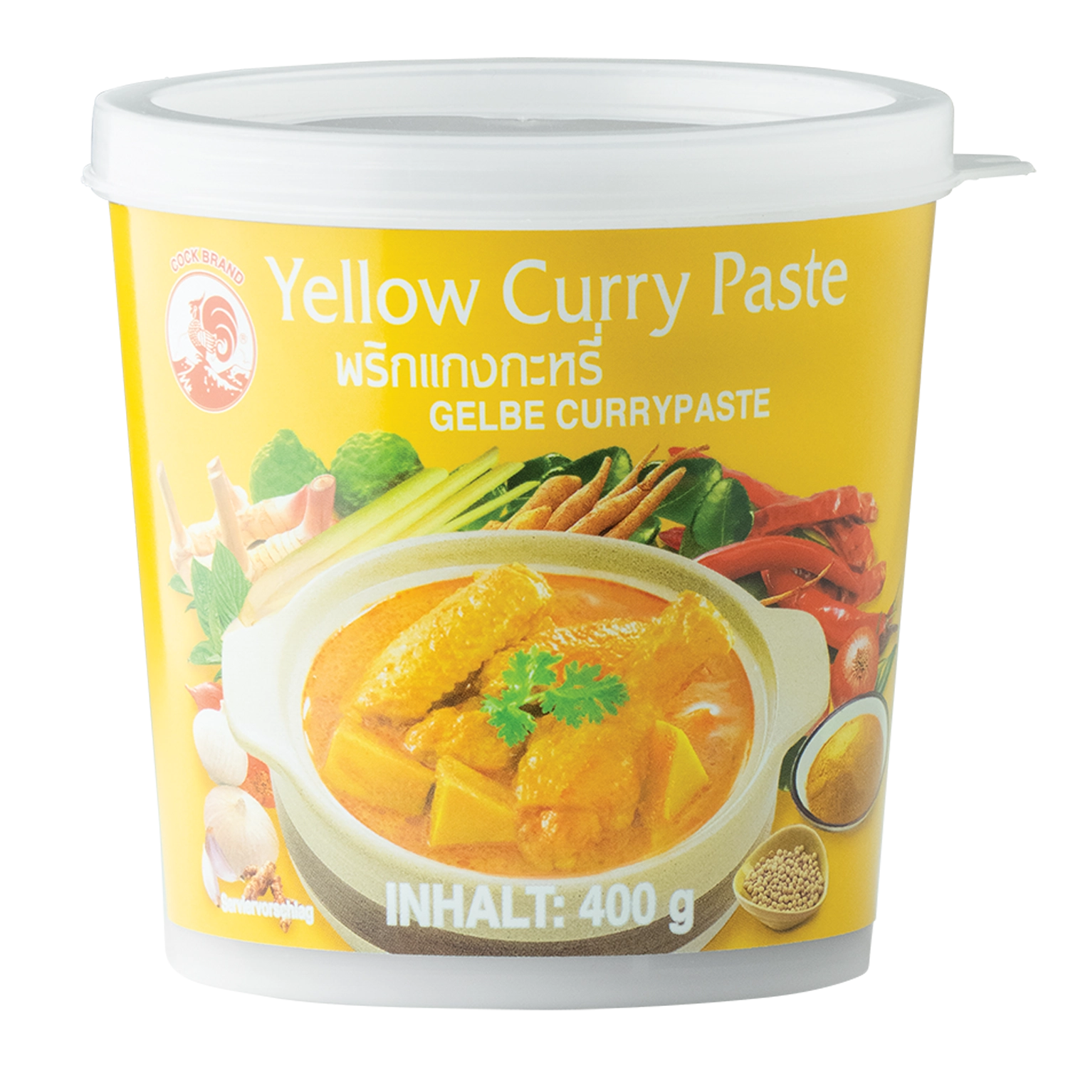 currypaste aufbewahren Cock Brand Gelbe Currypaste 400g – Mildes Thai-Curry – Modern Asia Market