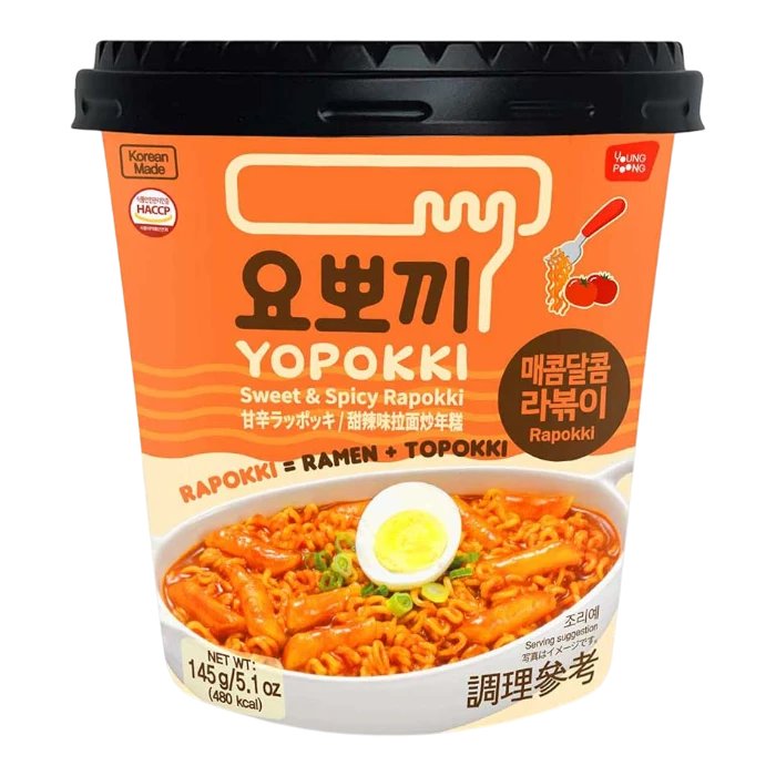 YOPOKKI Ricecake & Ramen Cup Sweet & Spicy 145G