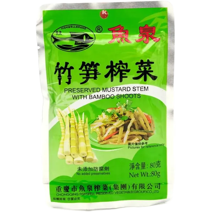 FISH WELL Eingelegtes Senfgemüse mit Bambus 60G