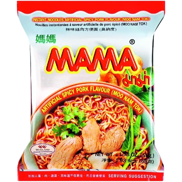MAMA Instant Nudeln Moo Nam Tok Pk 55G