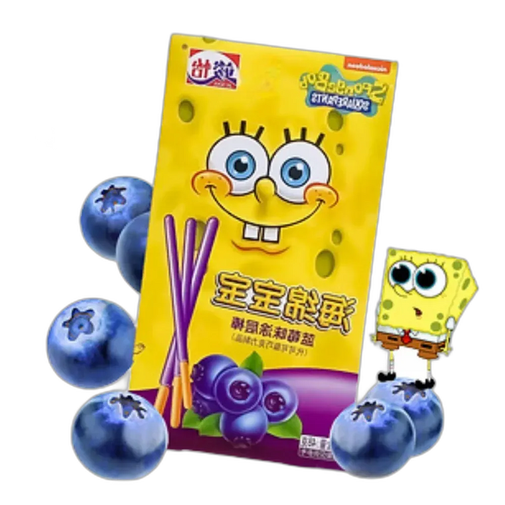 Junyi JUNYI SpongeBob Blaubeer-Schokoriegel – 48g Fruchtsnack mit Kultfaktor ...